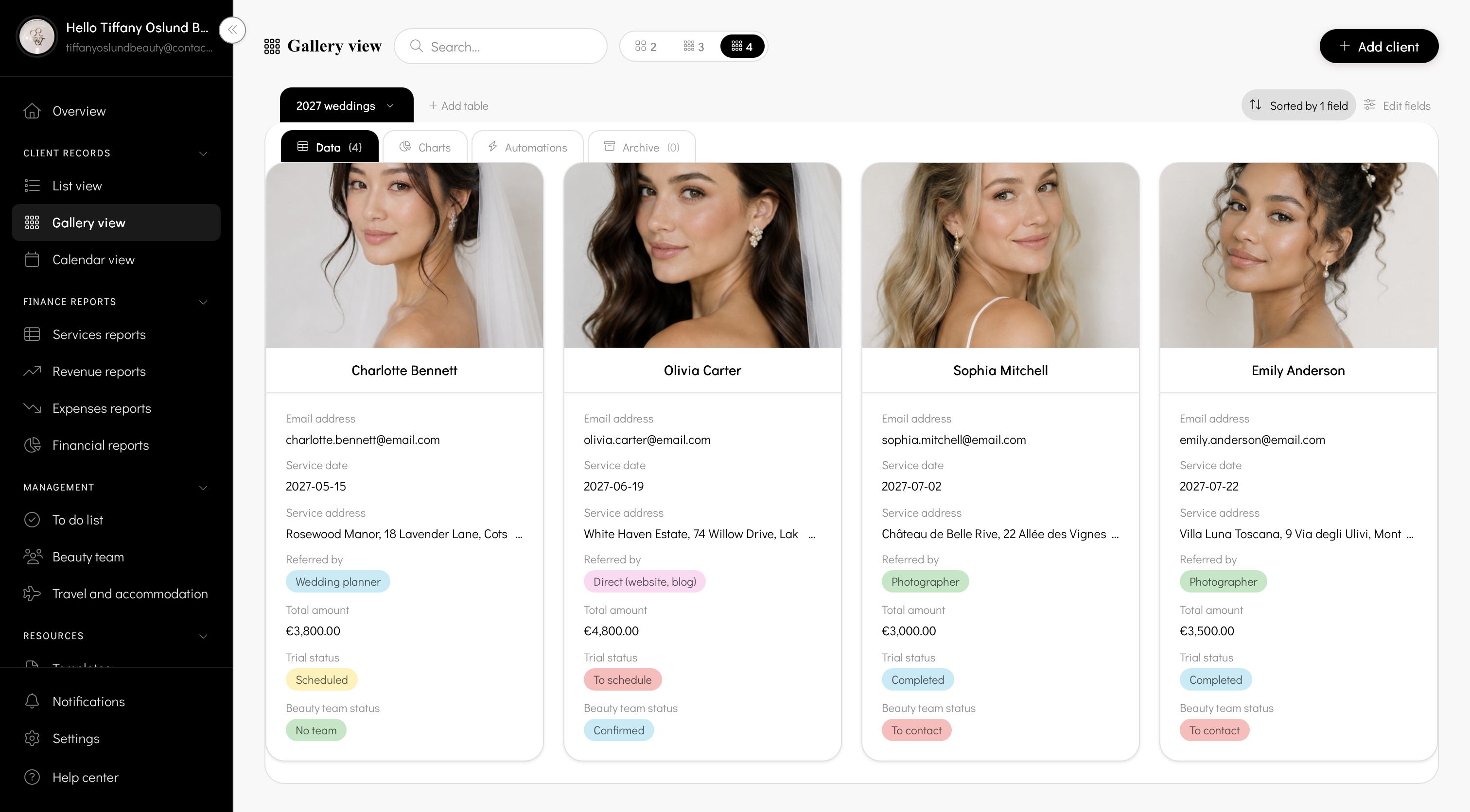 The Bridal Edit — thème noir