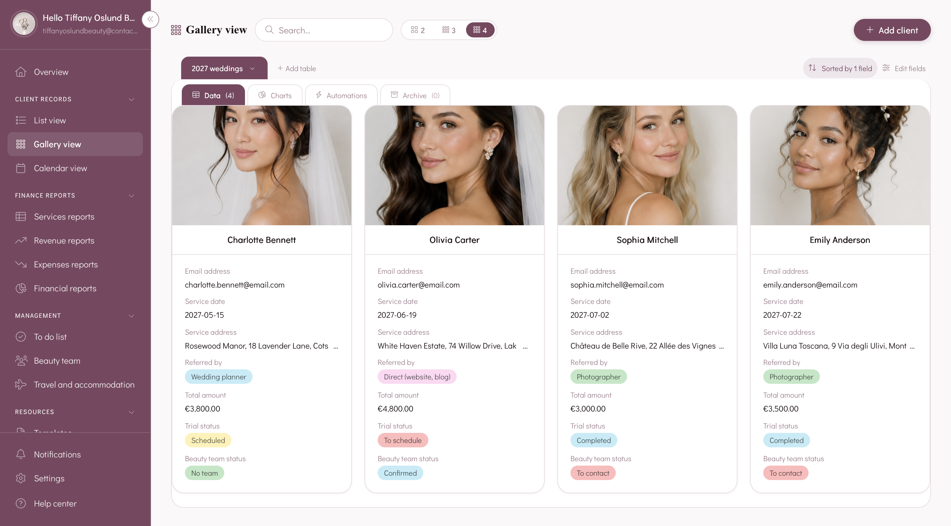 The Bridal Edit — thème violet