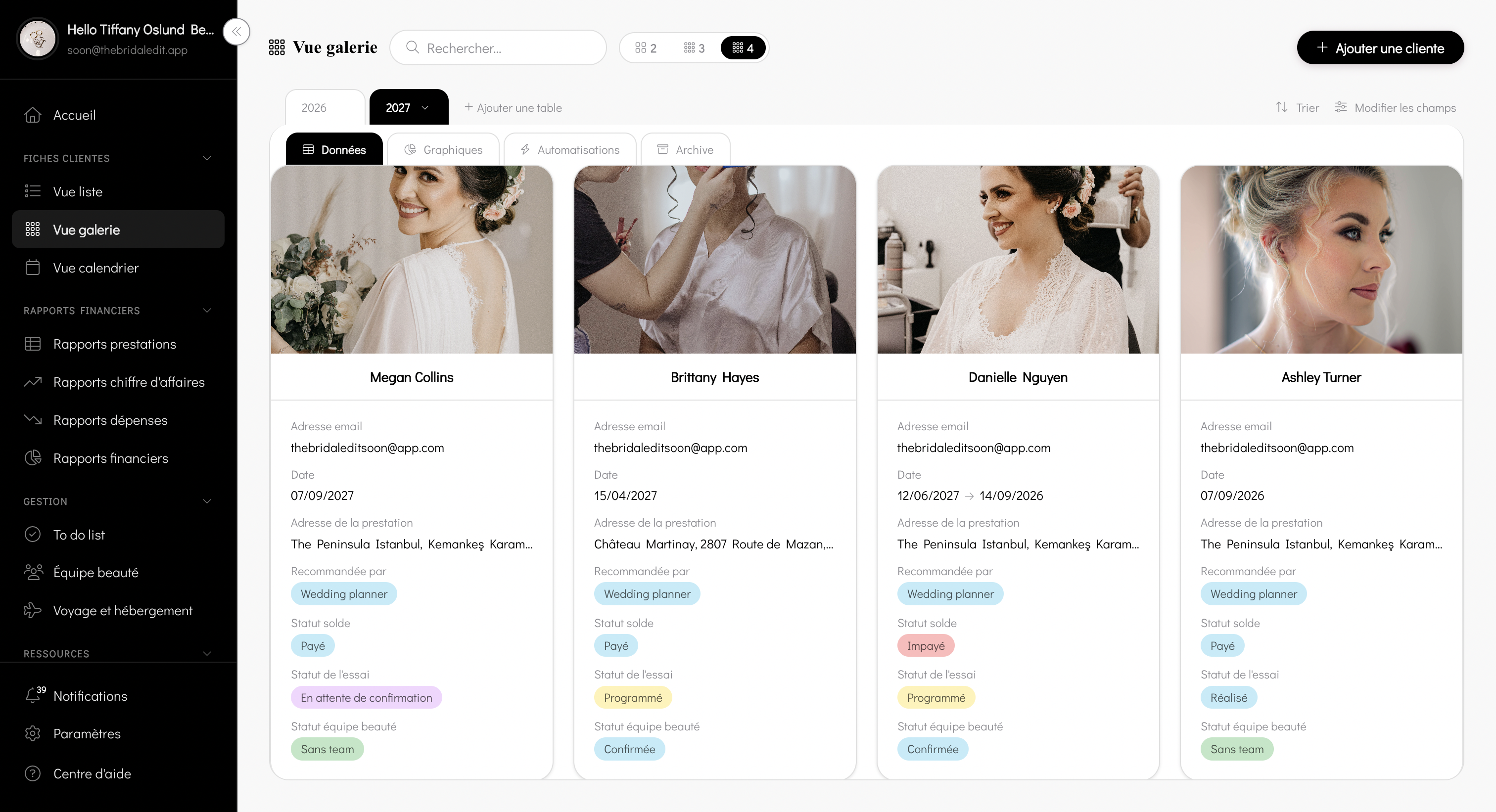 The Bridal Edit — thème noir