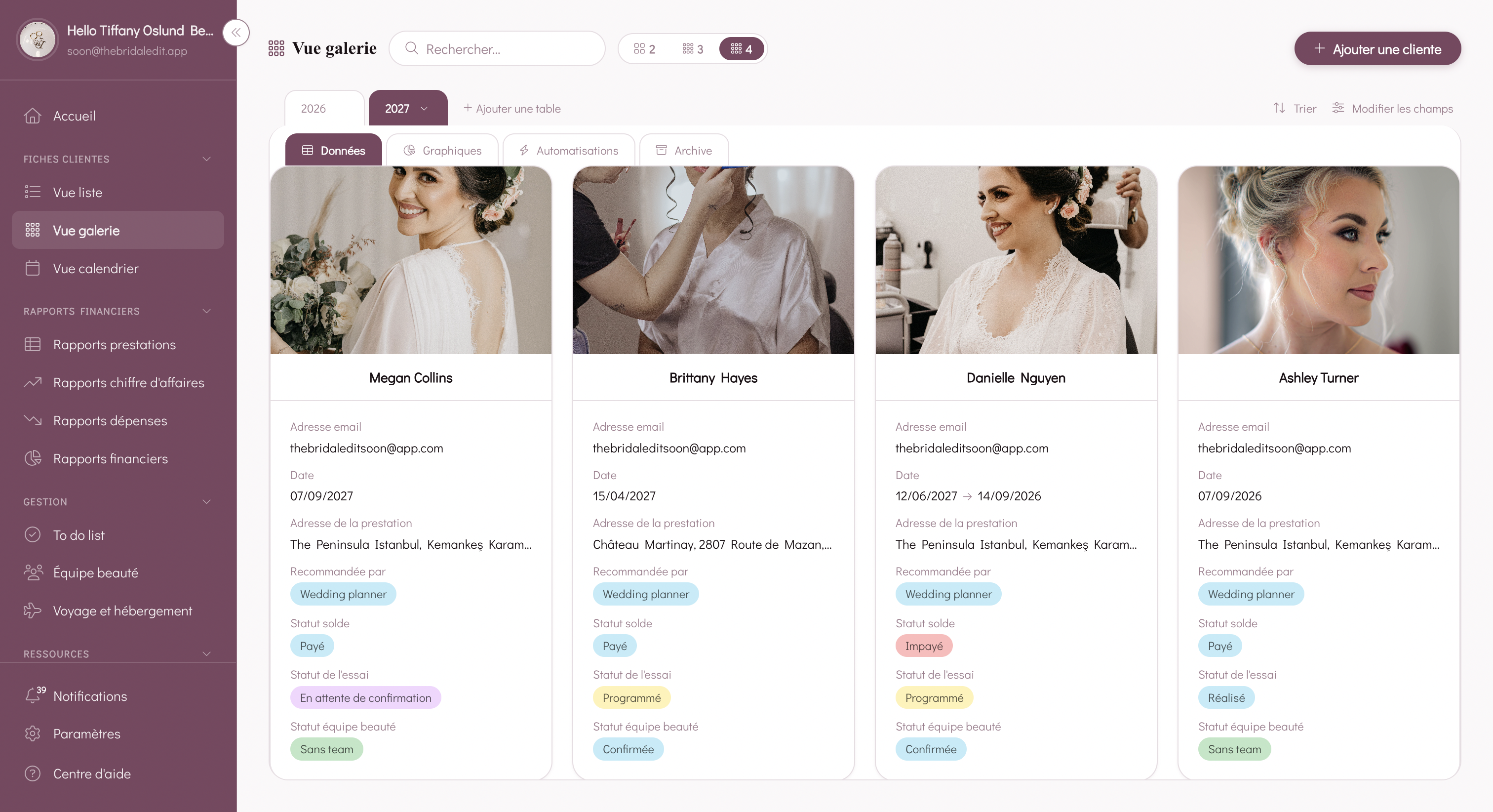 The Bridal Edit — thème violet